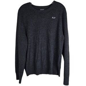 NAADAM 100% Cashmere Crewneck‎ Sweater - Charcoal Grey - Mongrammed - M